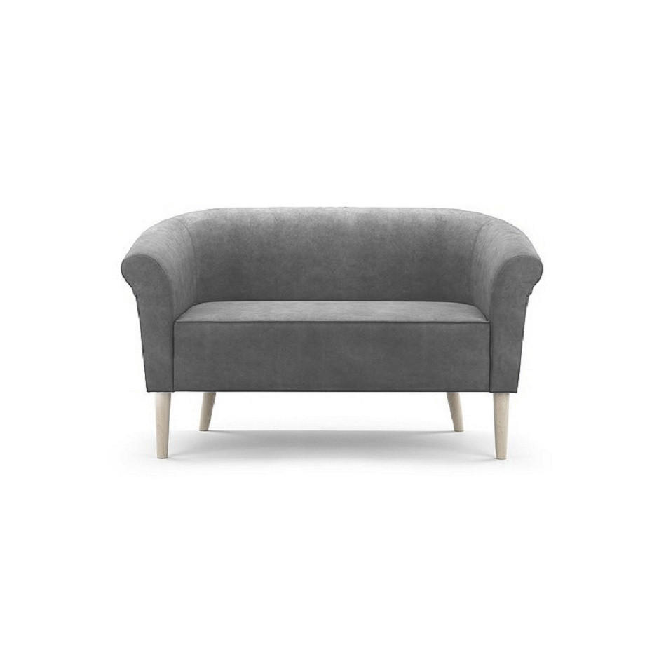 SOFA Pero Grau, Buchenholz Beine, Sofa im skandinavischen Stil - Buchefarben/Grau, Holzwerkstoff (132/70/57cm) - Bettso