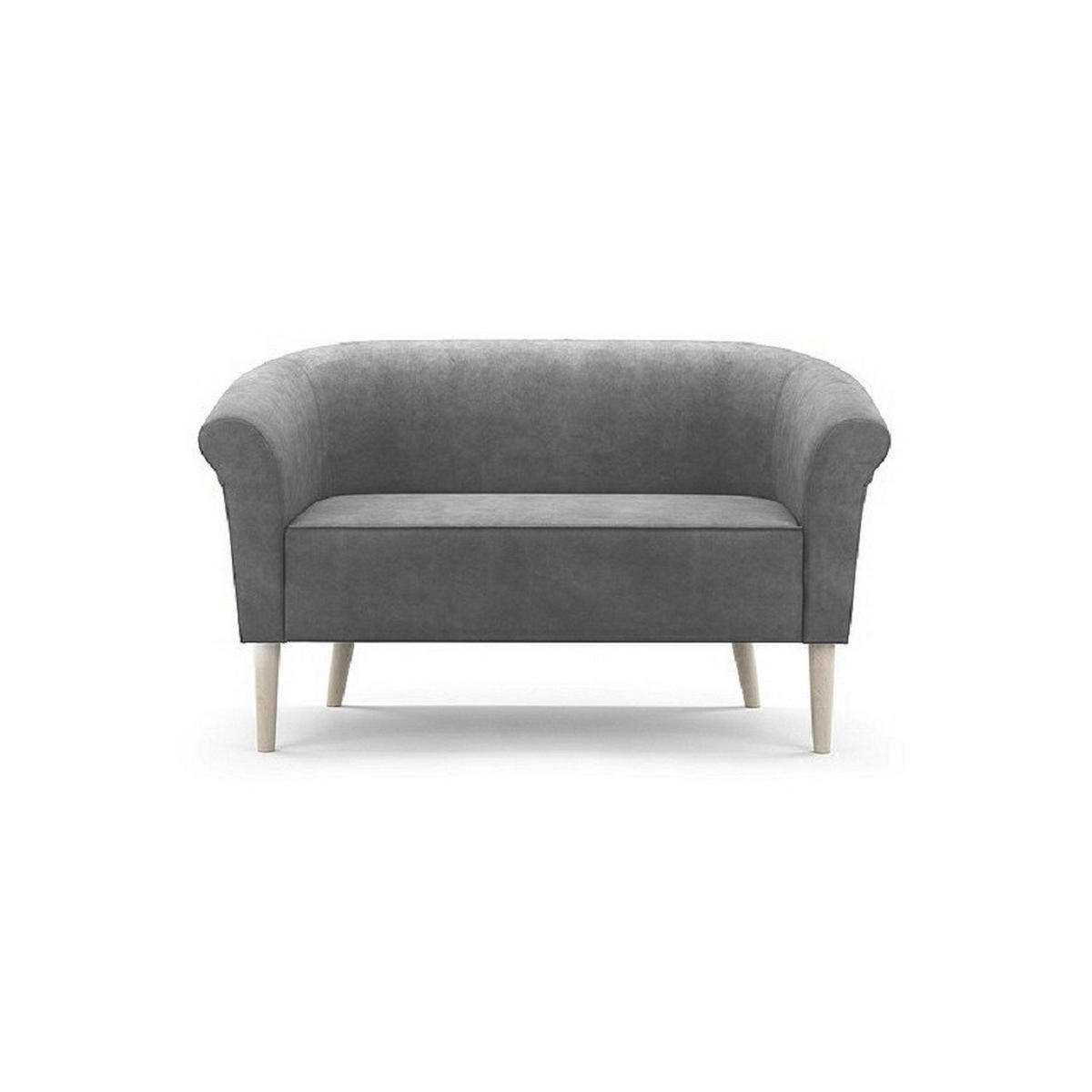 SOFA Pero Grau, Buchenholz Beine, Sofa im skandinavischen Stil - Buchefarben/Grau, Holzwerkstoff (132/70/57cm) - Bettso