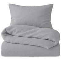 BETTWÄSCHE Halbleinen 135x200 cm aus 55% Baumwolle 45% Leinen, Bettbezug 135 x 200 - Grau - Grau, Textil (135/200cm) - Carpe Sonno