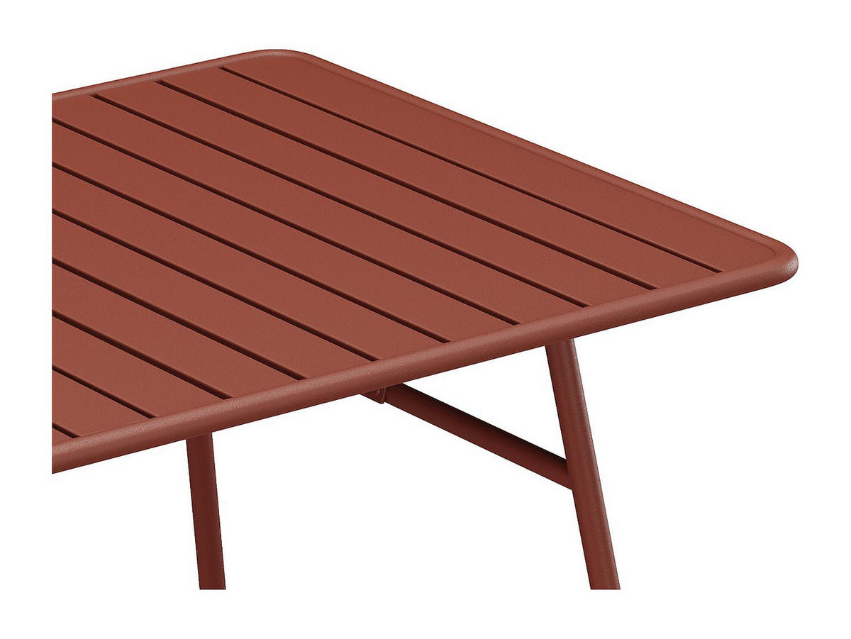 GARTENTISCH - L. 200 cm - Metall - Terracotta - MIRMANDE von MYLIA - Braun, Metall (100/200/75cm) - Vente-Unique