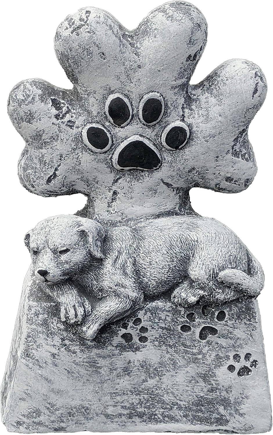 STEINFIGUR Hund Gedenkstein Tatze frostfest Steinguss - Grau, Stein (10/15/5cm) - stoneandstyle