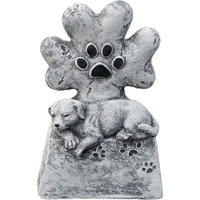 STEINFIGUR Hund Gedenkstein Tatze frostfest Steinguss - Grau, Stein (10/15/5cm) - stoneandstyle