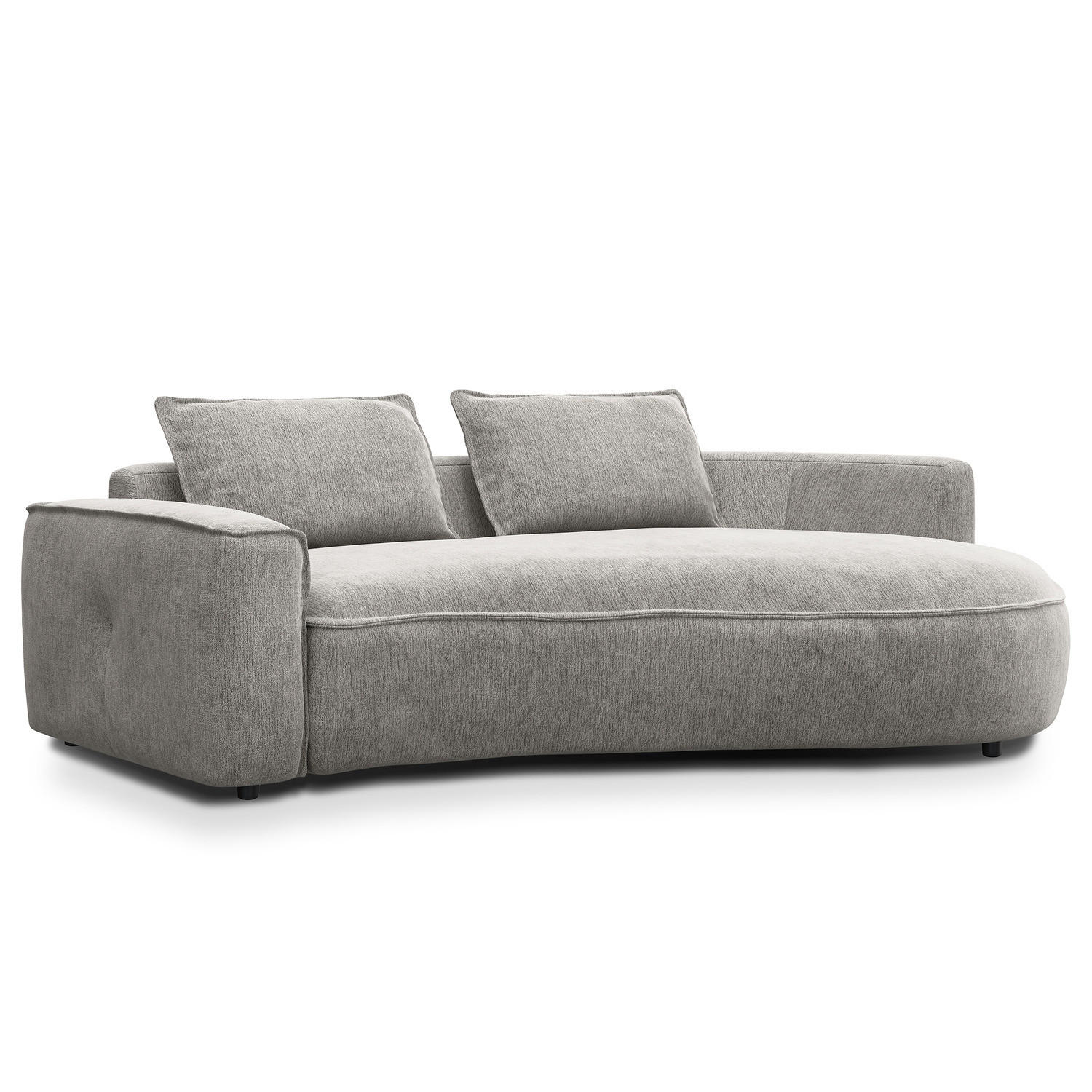 2,5-SITZER SOFA - Hellgrau/Schwarz, Kunststoff/Textil (217/82/146cm) - home24