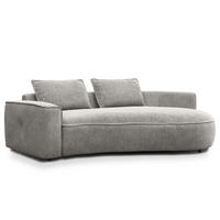 2,5-SITZER SOFA - Hellgrau/Schwarz, Kunststoff/Textil (217/82/146cm) - home24