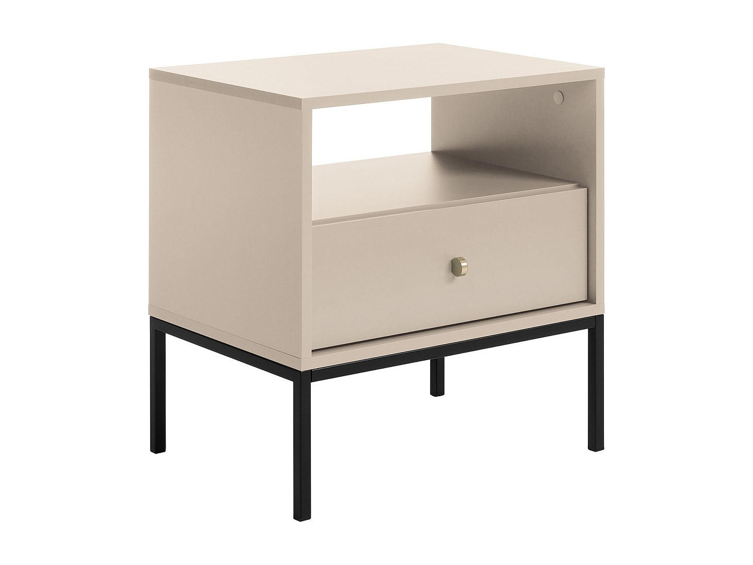 NACHTTISCH mit 1 Schublade & 1 Ablage - Beige - BOGDAN - Beige, Holz (54/56/39cm) - Vente-Unique