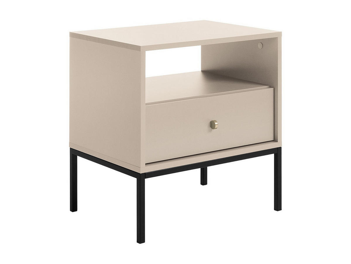 NACHTTISCH mit 1 Schublade & 1 Ablage - Beige - BOGDAN - Beige, Holz (54/56/39cm) - Vente-Unique
