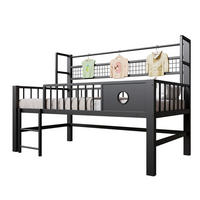 HOCHBETT mit Stauraum 90x200 cm Metall Schwarz - Schwarz, Metall (90/200cm) - Beauniv