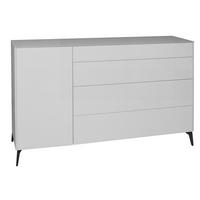 KOMMODE Elfi 169x42x104 Hochglanz Kreidegrau/Glas Kreidegrau - Hellgrau, Holzwerkstoff (169/104/42cm) - 58aufmkessel