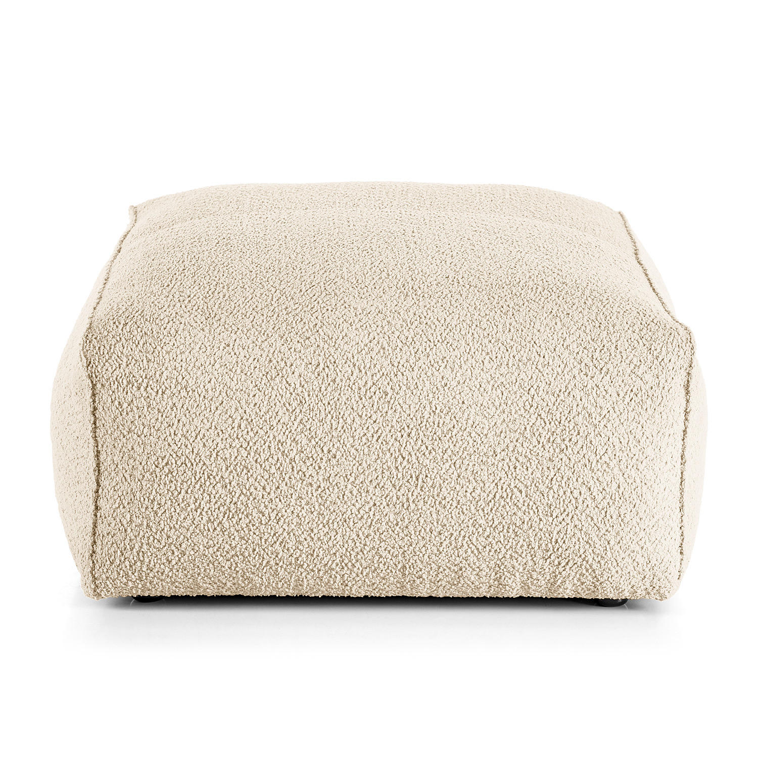 POLSTERHOCKER - Beige/Schwarz, Kunststoff/Textil (81/38/100cm) - home24