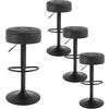 BARHOCKER 4er Set, drehbar, Kunstleder, Anthrazit - Anthrazit/Schwarz, Kunststoff/Metall (39/60.5/39cm) - Woltu