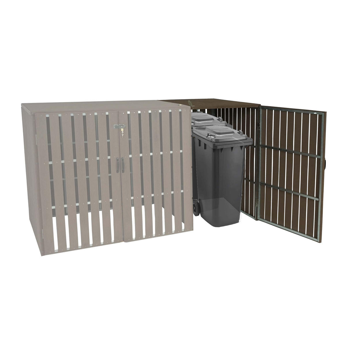 MÜLLTONNENBOX ERWEITERUNG Braun - Braun, Metall (76/115/100cm) - MCW