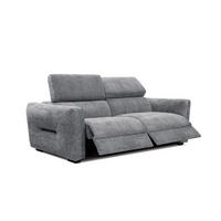 SOFA CALVERA 3-Sitzer mit 2 Relaxfunktionen, grau - Grau, Holzwerkstoff/Textil (204/79/106cm) - Courtois Laville