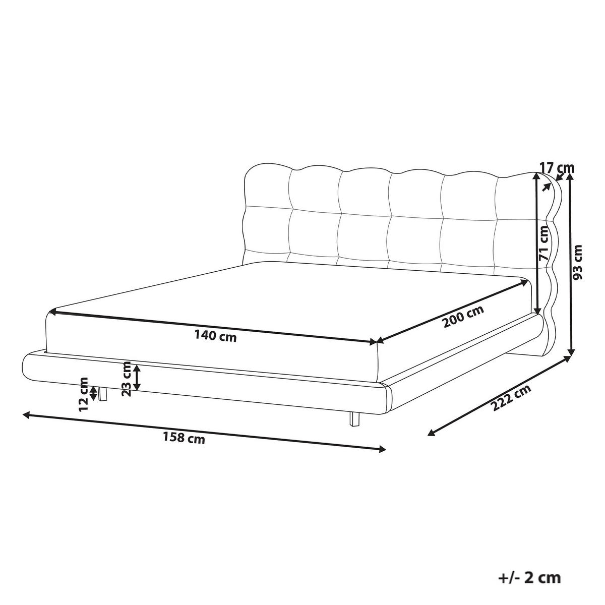 POSTELJA z letvenim dnom 140/200 bouclé kremasto bela Soulisse - krem, tekstil (140/200cm) - Beliani