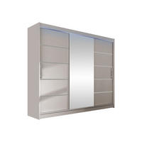 KLEIDERSCHRANK Aston VI, mit RGB LED Beleuchtung - Kaschmir/Silberfarben, Holzwerkstoff/Kunststoff (250/215/58cm) - MIRJAN24