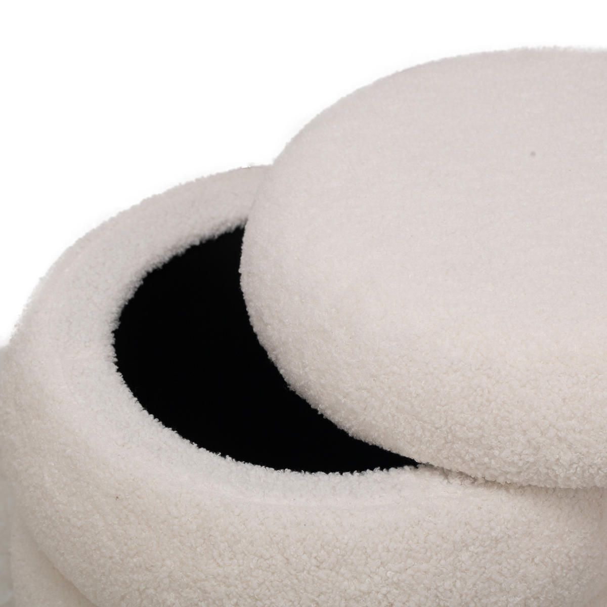 POUF Wolle Weiß - Weiß, Textil (40/41/40cm) - Nordlys