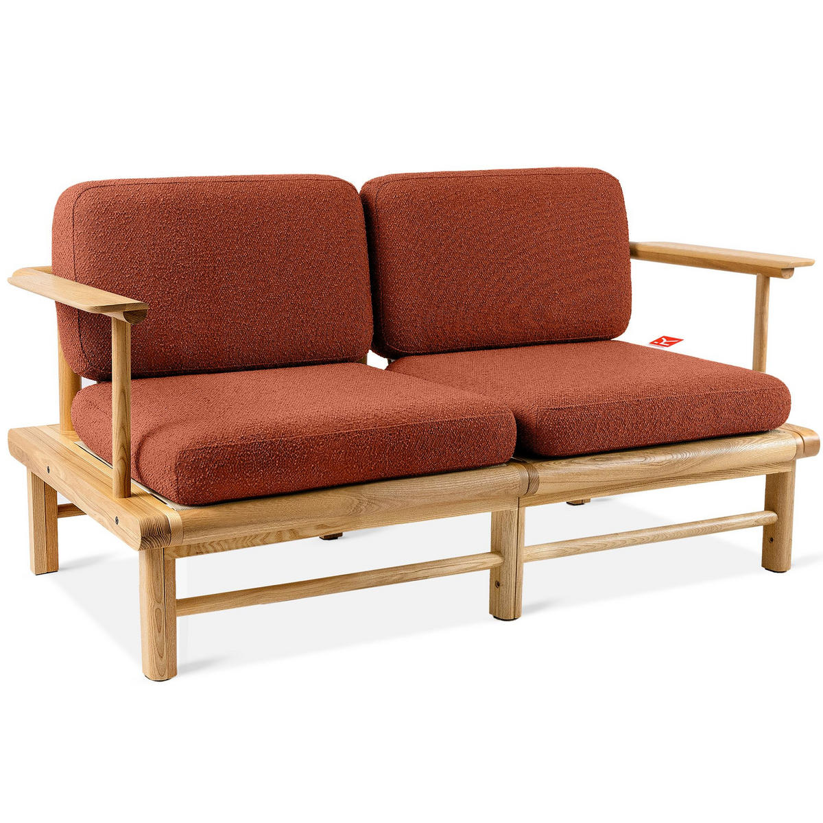 GARTENSOFA ATREDA 2-Sitzer - Orange, Holz/Textil (160/74/80cm) - KONSIMO®