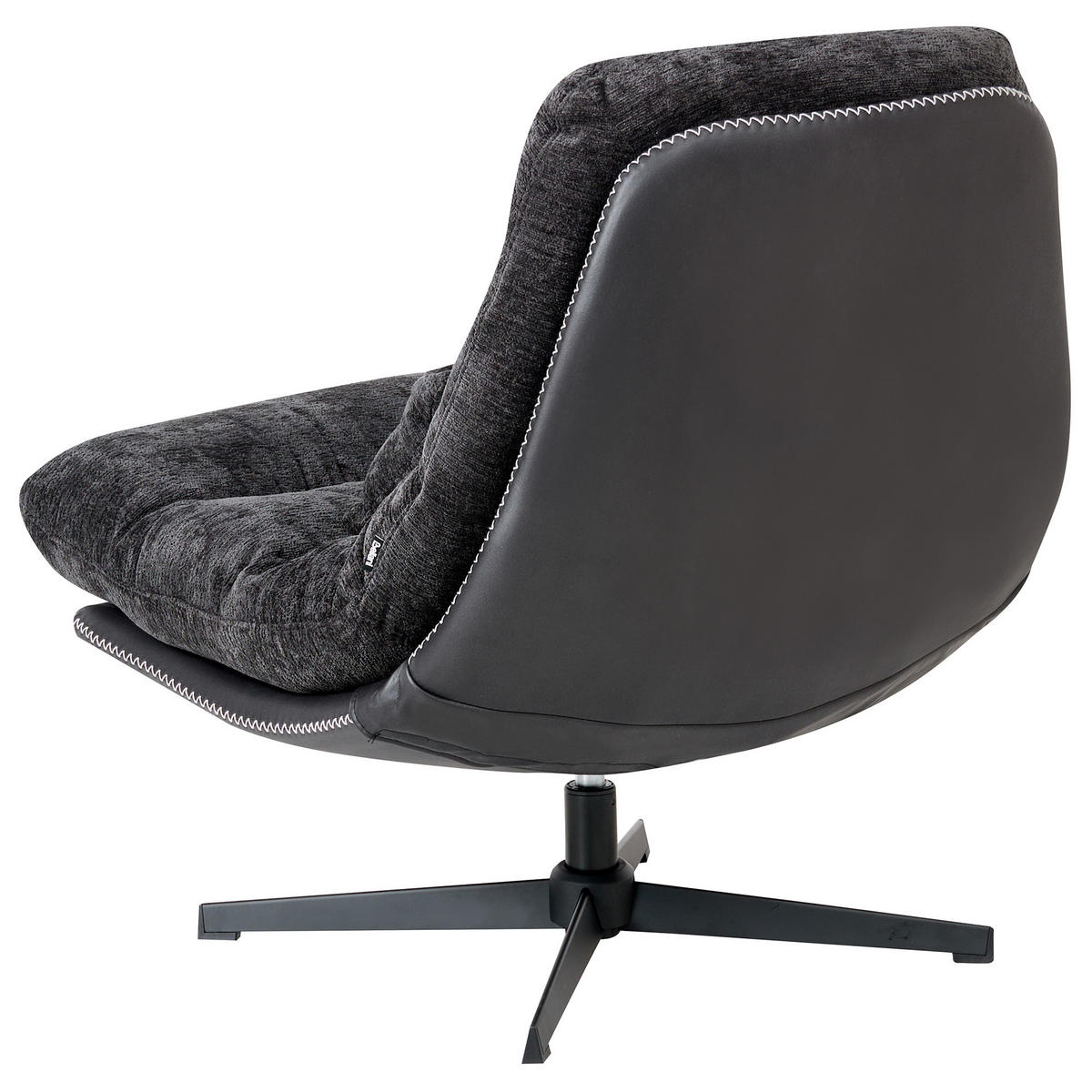 DREHSESSEL Schwarz Tovik - Schwarz, Textil (82/89/55cm) - Beliani