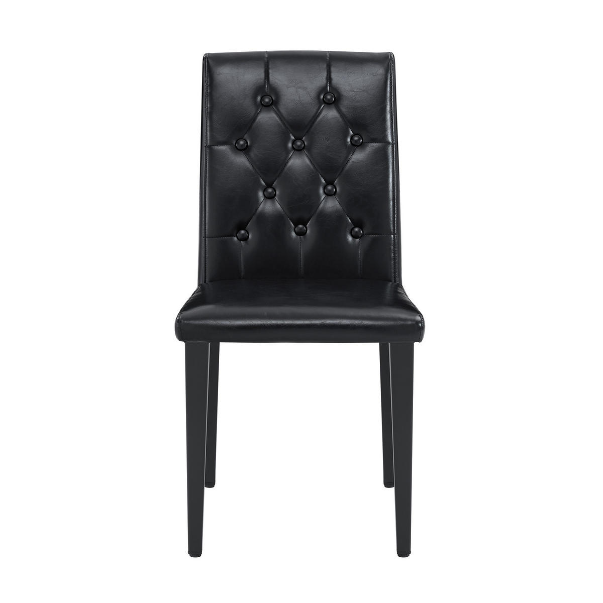 STUHL-SET DE-36651 4 Stück mit PU-Bezug und Metallbeinen Schwarz - Schwarz, Metall (46/89/42cm) - ComfortXL