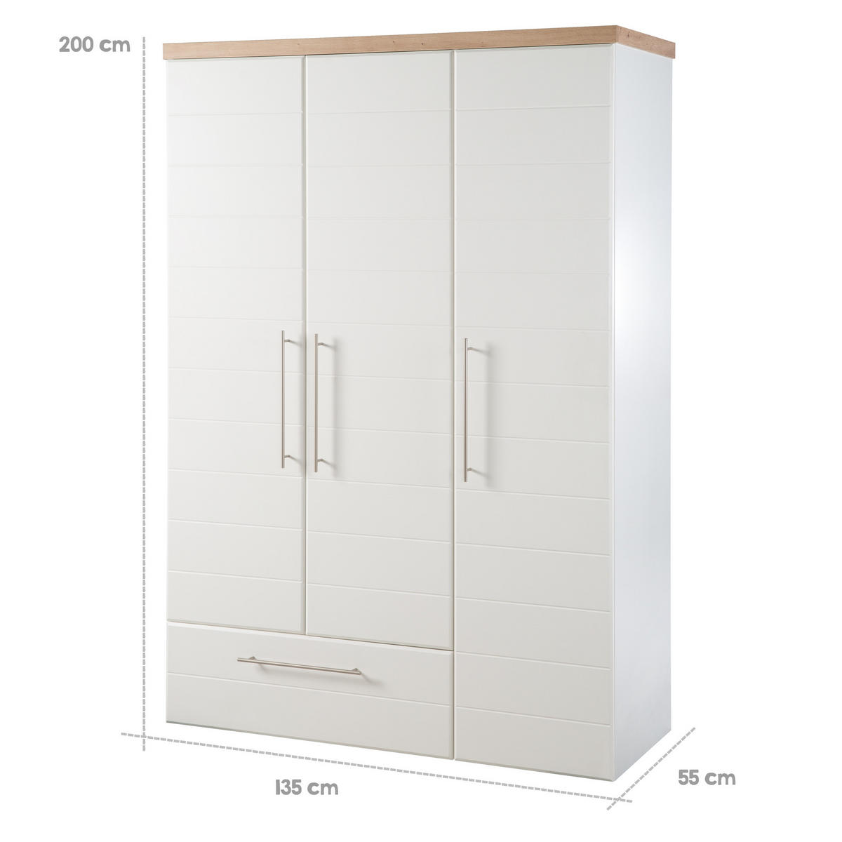 BABYZIMMER-SET Nele 3-teilig - Weiß, Holzwerkstoff (76/81/144cm) - Roba