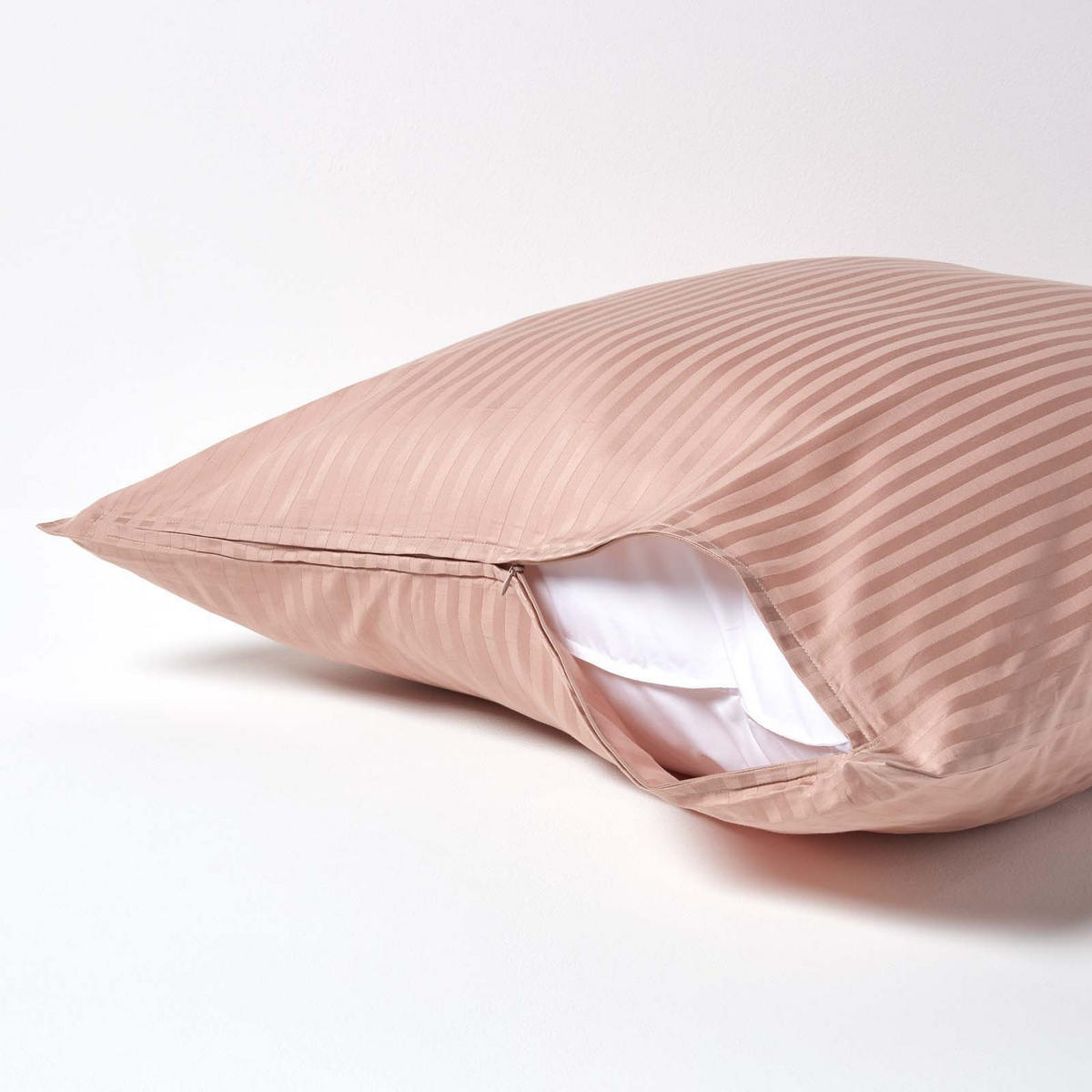 KISSENBEZUG Damast, Ägyptische Baumwolle, Fadendichte 330 - Taupe, Textil (80/80cm) - Homescapes