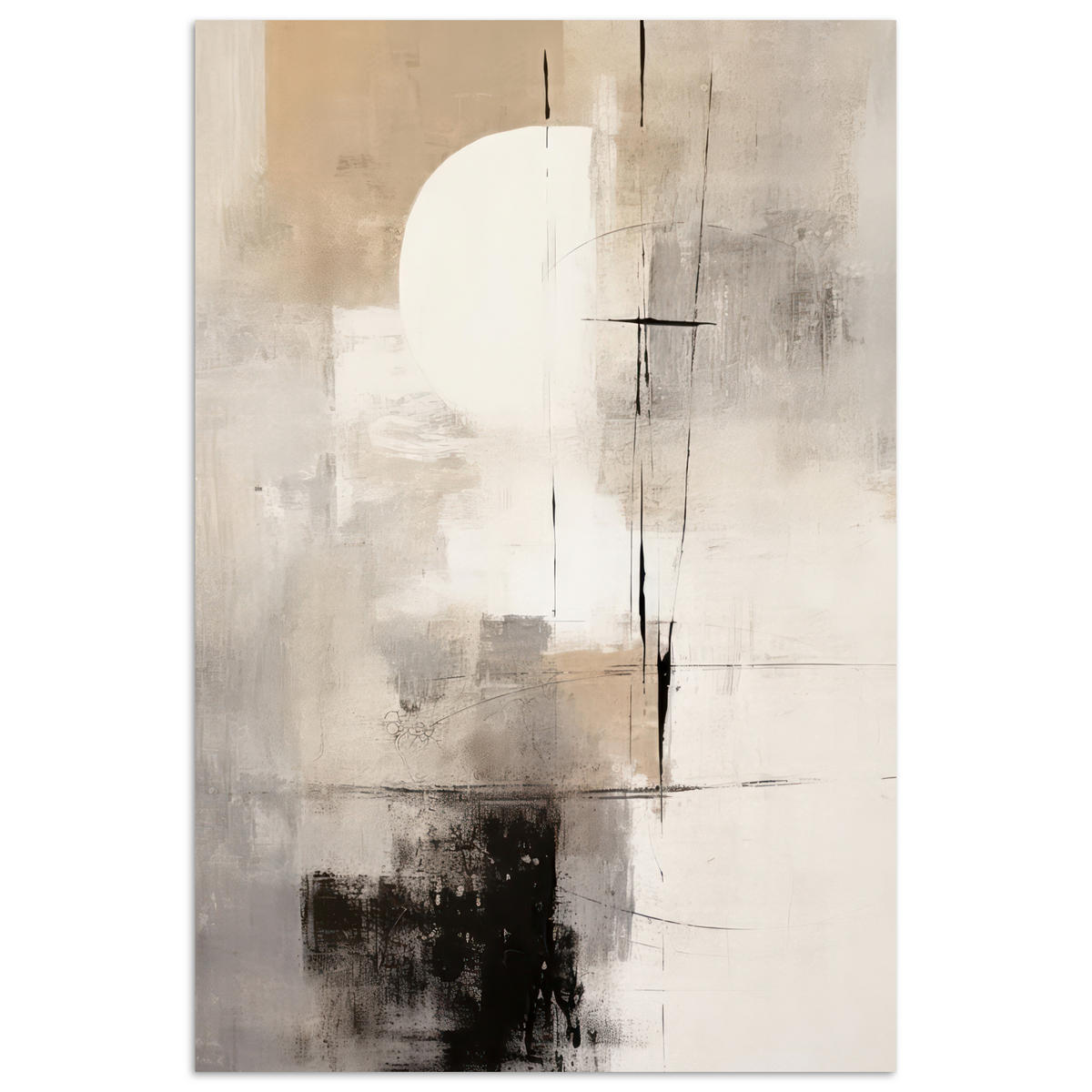 POSTER Abstrakt - Kunst - Grau 40x60 cm - Hellgrau, Papier (40/60/0.1cm) - MuchoWow