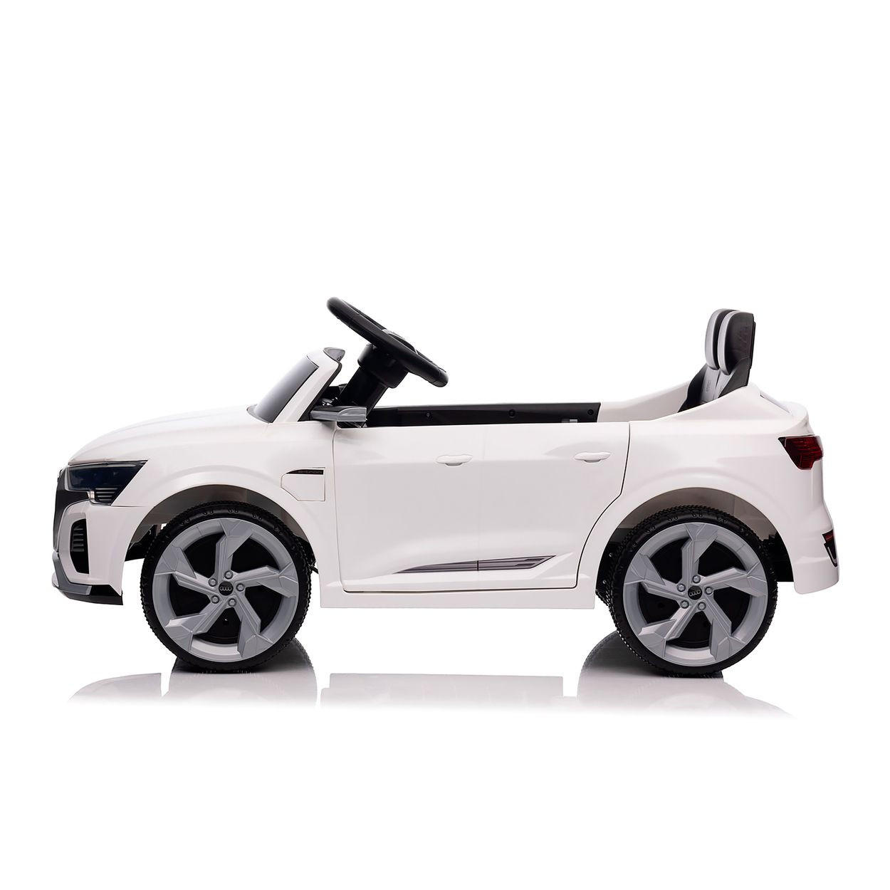 ELEKTROAUTO SUV Audi SQ8 weiß Fernbedienung Doppelmotorantrieb Gurt - Weiß, Kunststoff (98/58/43cm) - Chipolino