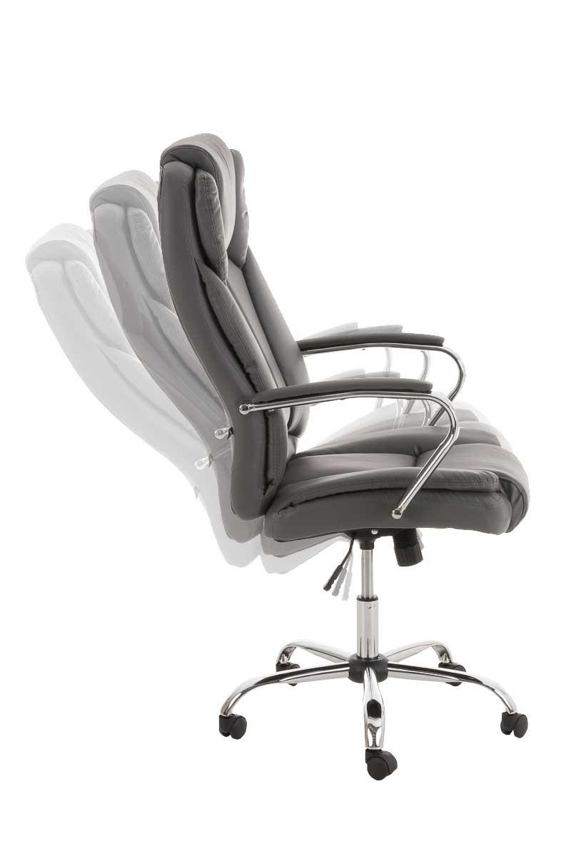 BÜROSTUHL JUBEL 115x62x70 Grau Kunstleder Metall - Grau, Leder/Metall (62/115/70cm) - DELUKE