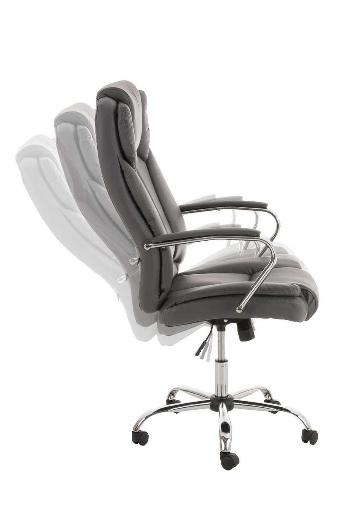 BÜROSTUHL JUBEL 115x62x70 Grau Kunstleder Metall - Grau, Leder/Metall (62/115/70cm) - DELUKE