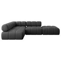 ECKSOFA modulares Sofa Favio-L1 - 285x190x70 cm Schwarz Velours - Schwarz, Holzwerkstoff/Textil (285/190cm) - ALTDECOR