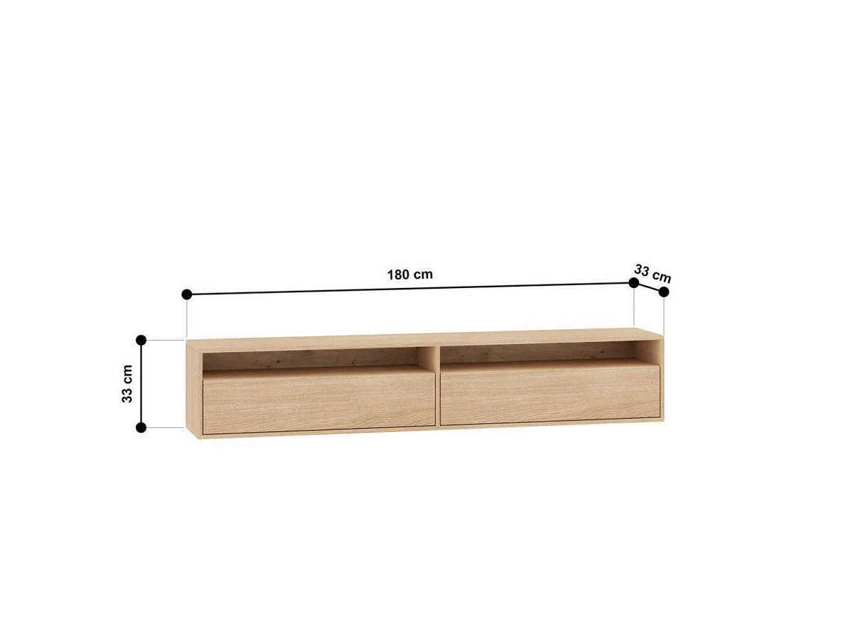 LOWBOARD – 180 cm – Reynos – Eichefarben - Eichefarben, Holzwerkstoff (180/33/33cm) - hi-markt