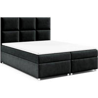 BOXBETT mit Bettkasten Trinity K-13-LAE Bonellfederkern inkl. Topper - Schwarz, Holz/Holzwerkstoff (160/200cm) - Best For Home
