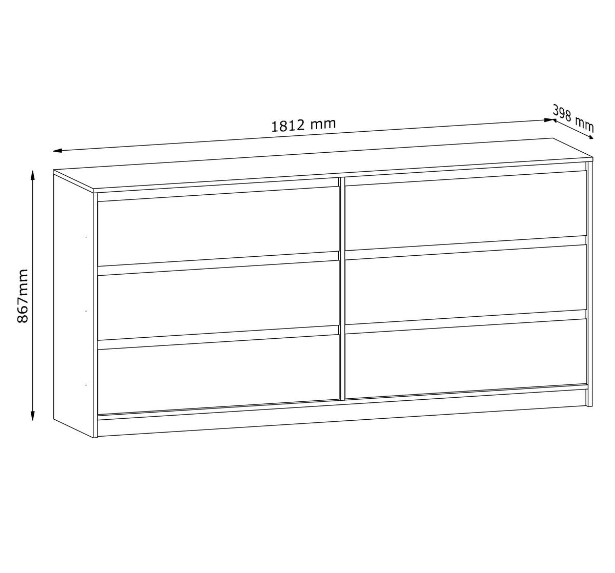 SIDEBOARD Mormanno 6S Eiche Cremona – klassisches Design im Holzdekor - Eichefarben, Holzwerkstoff (181/86.5/40cm) - AX Living
