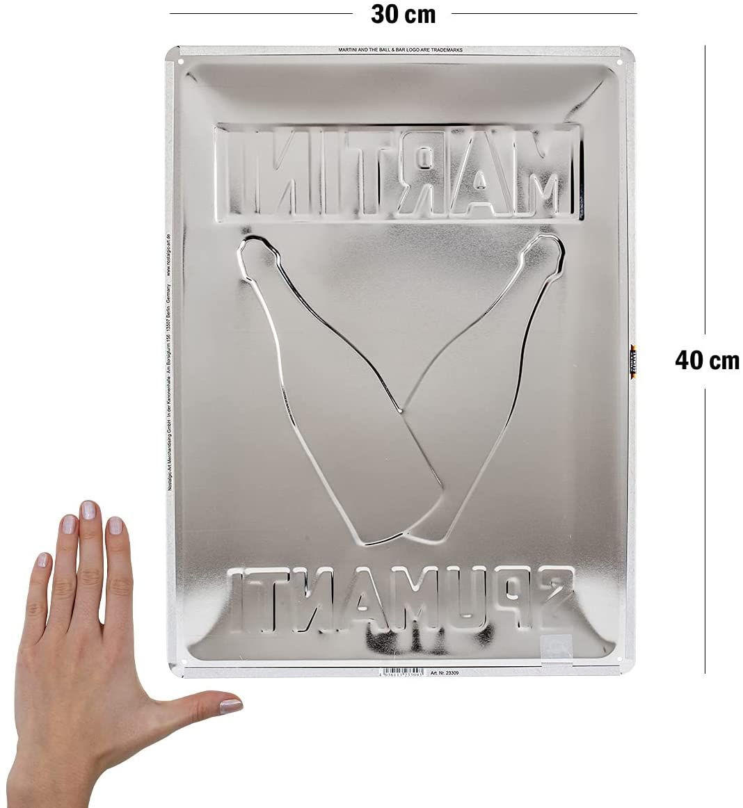 BLECHSCHILD 30/40 cm Martini Spumanti - Multicolor, Metall (30/40/0.2cm) - Nostalgic-Art