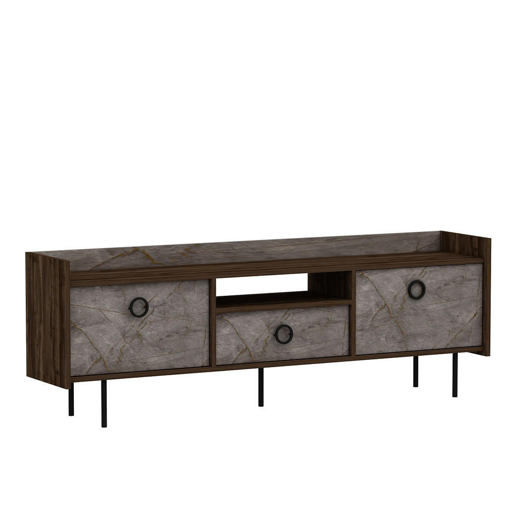 Thumbnail - moebel17 Tv-Lowboard, Braun, Grau, Holzwerkstoff, Rechteckig, 184x63x37 cm, Wohnzimmer, Wohnwände, Lowboards, Lowboards ...