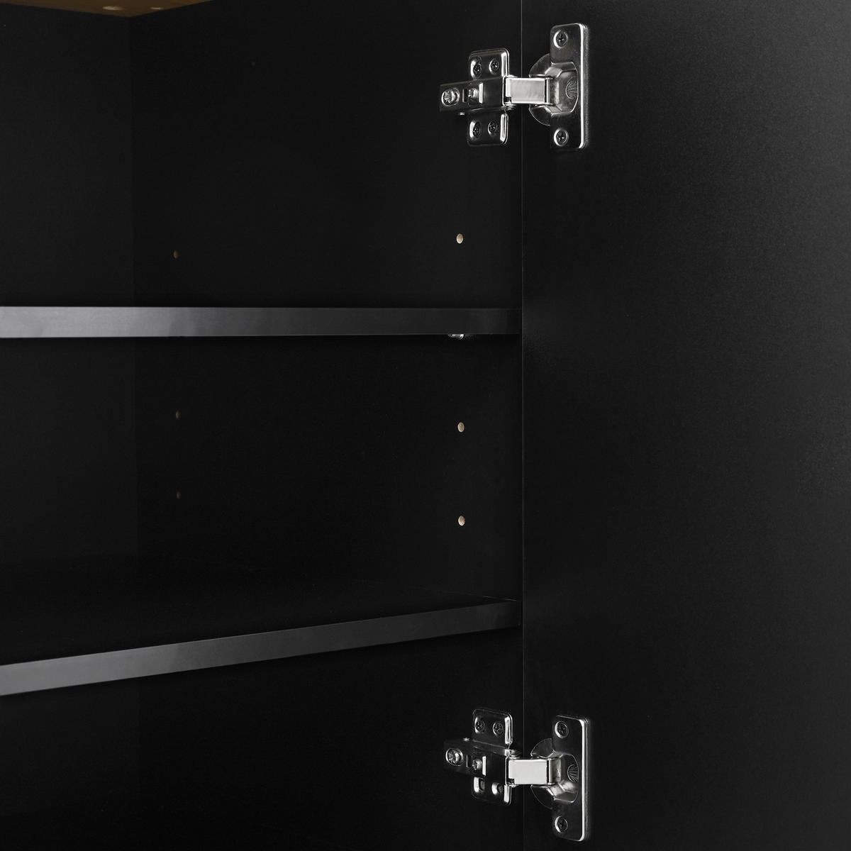 SCHUHSCHRANK in Schwarz und Naturfarben Schuhkommode mit LED-Beleuchtung für 14–18 Paar Schuhe, B105/T39.5/H100.5 cm - Schwarz/Naturfarben, Holzwerkstoff/Metall (105/100.5/39.5cm) - STILVORA