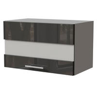 KLAPPHÄNGESCHRANK Essen W4BS/60/LAM Graphit Hochglanz / Grau Matt 60 / 32,5 / 36cm - Graphitfarben/Grau, Holz/Holzwerkstoff (60/36/32.5cm) - Feldmann-Wohnen