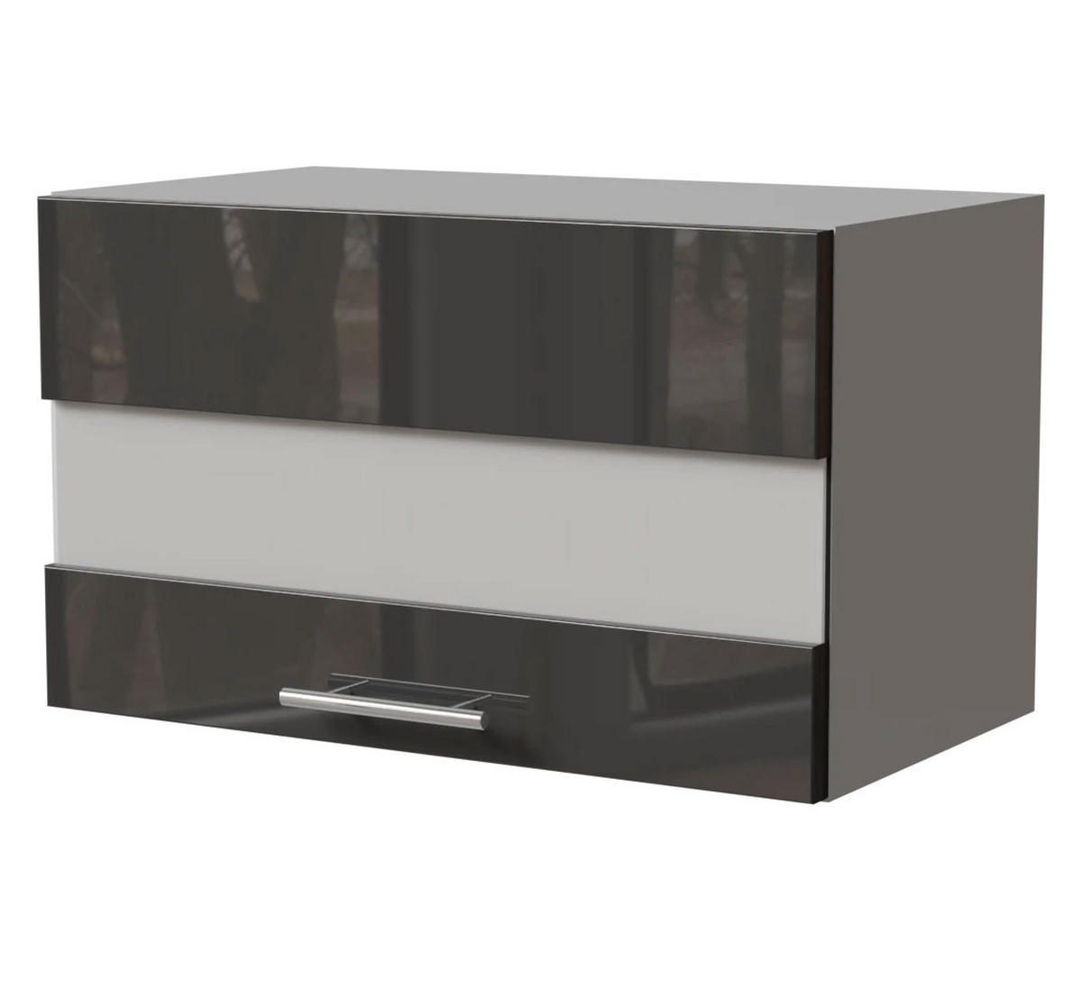 KLAPPHÄNGESCHRANK Essen W4BS/60/LAM Graphit Hochglanz / Grau Matt 60 / 32,5 / 36cm - Graphitfarben/Grau, Holz/Holzwerkstoff (60/36/32.5cm) - Feldmann-Wohnen