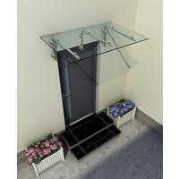 GLASVORDACH 230x90 cm Sicherheitsglas Edelstahl Klarglas L-Silber - Transparent, Glas (230/1.31/90cm) -  Glaswerk Westfalen