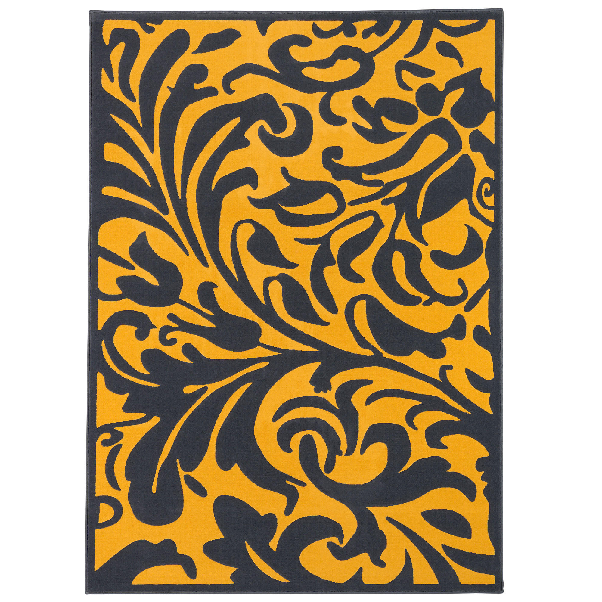 DESIGNER TEPPICH PASSION BAROCK - Currygelb/Anthrazit, Textil (120/170cm) - Pergamon