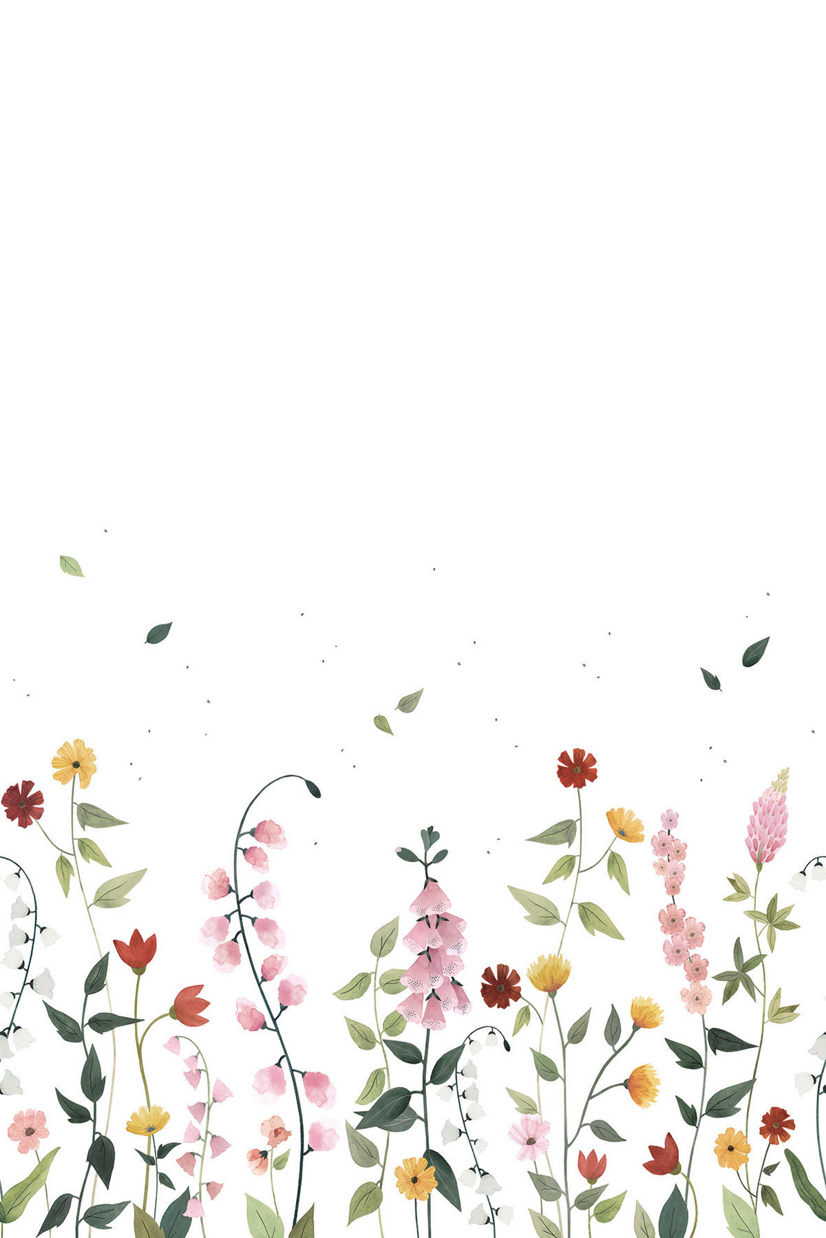 PANORAMA VLIESTAPETE Eden Blumen 2 m x 3 m, mehrfarbig - Multicolor/Grün, Papier (300/200cm) - Lilipinso