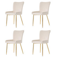 ARMLEHNSTUHL-SET DE-37030 4 Stück mit goldenen Metallbeinen Beige - Beige/Goldfarben, Metall (58/85/47cm) - ComfortXL