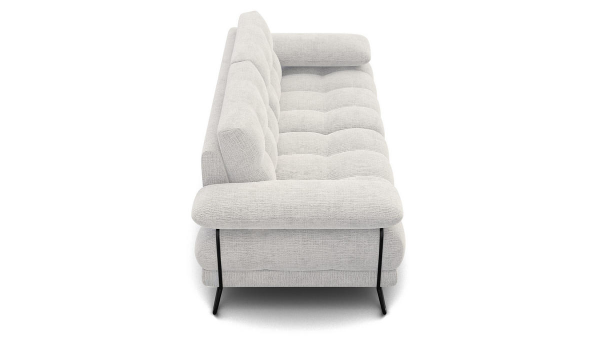 SOFA BUBBARA 2,5-Sitzer, creme - Creme/Schwarz, Holz/Textil (215/87/96cm) - Courtois Laville