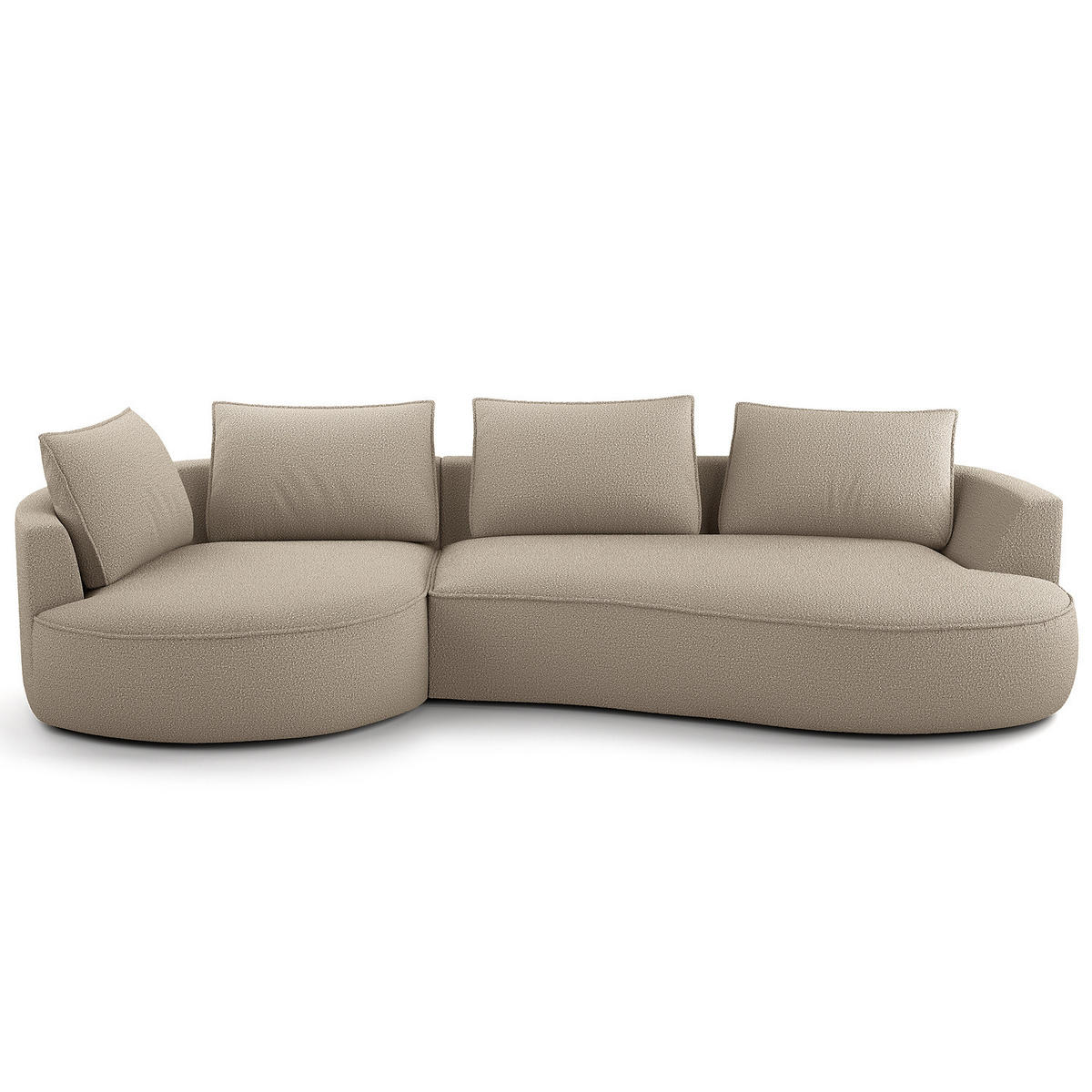 BIGSOFA - Beige/Schwarz, Kunststoff/Textil (322/82/154cm) - home24