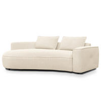 2,5-SITZER SOFA - Creme/Schwarz, Textil (217/82/156cm) - home24