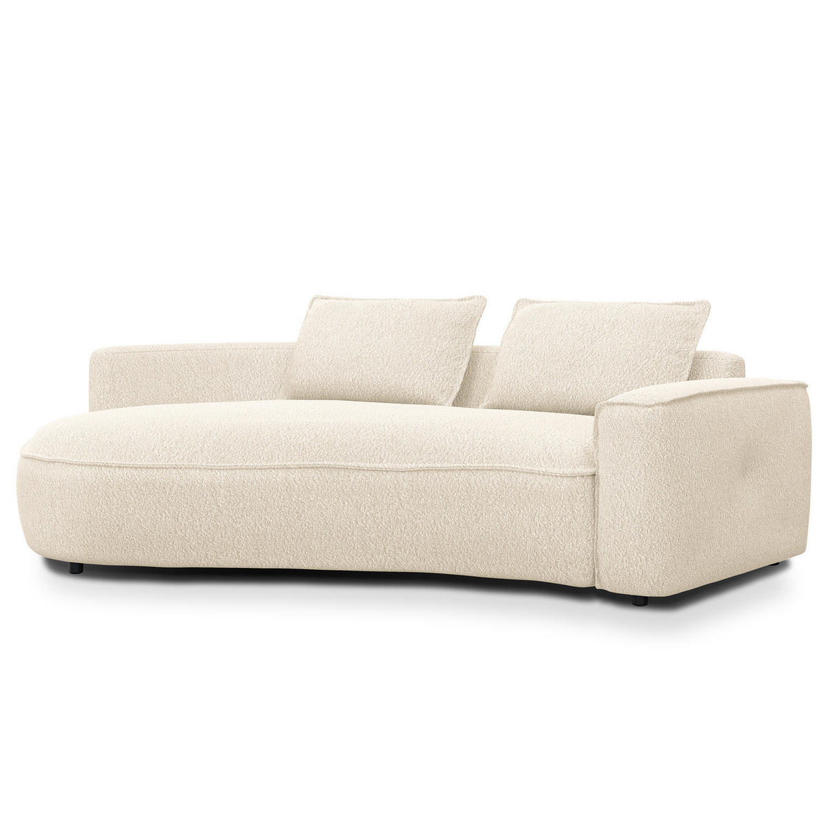 2,5-SITZER SOFA - Creme/Schwarz, Textil (217/82/156cm) - home24