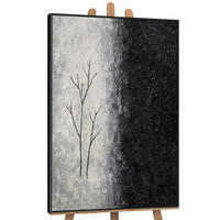 GEMÄLDE Atem des Winters Schattenfugenrahmen Schwarz 120x80 cm - Schwarz, Holz (120/80cm) - YS-art gallery