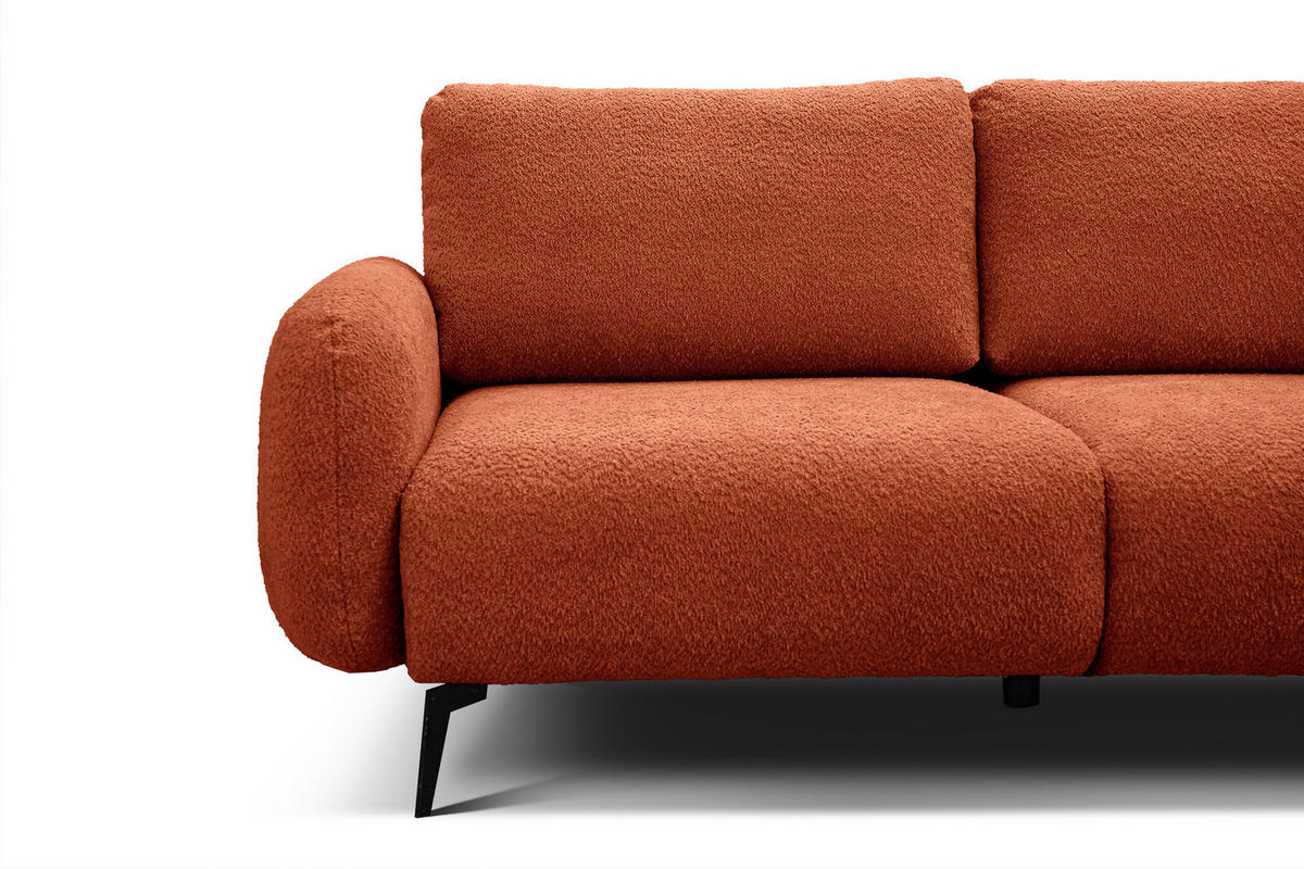 SOFA FEBE 3-Sitzer, dunkelorange - Dunkelorange/Schwarz, Holz/Textil (190/82/96cm) - Courtois Laville