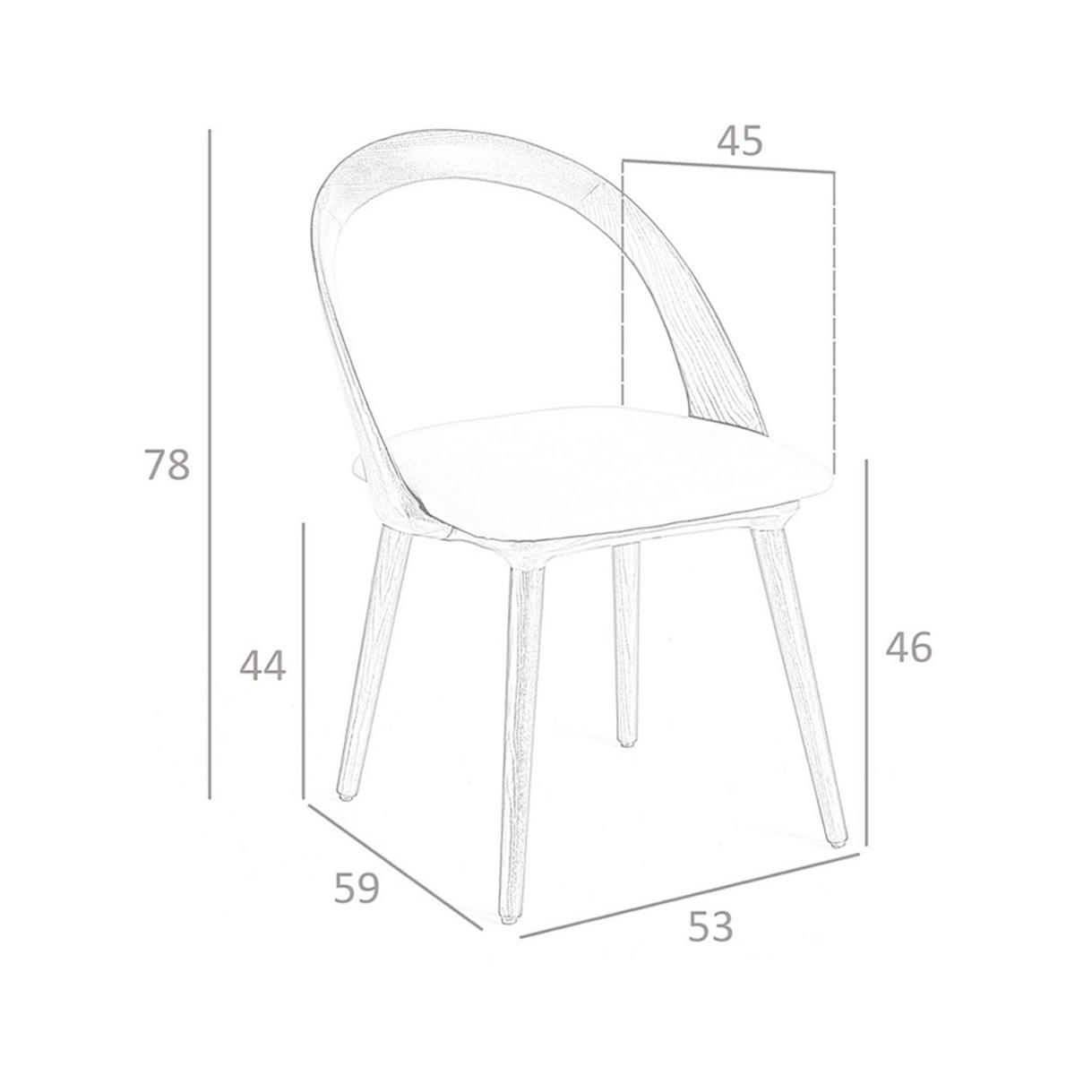 STUHL Walnuss und Nerzfarben 53/59/78 cm - Taupe/Fango, Leder/Holz (53/78/59cm) - ANGEL CERDA