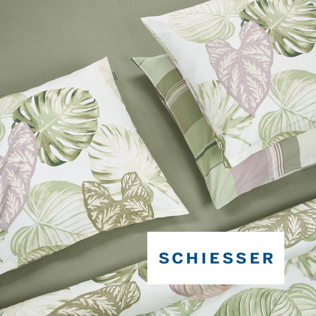 BETTWÄSCHESET Ate - Renforcé - 2-teilig - 135 x 200 cm - Grün - Grün, Textil (135/200cm) - SCHIESSER