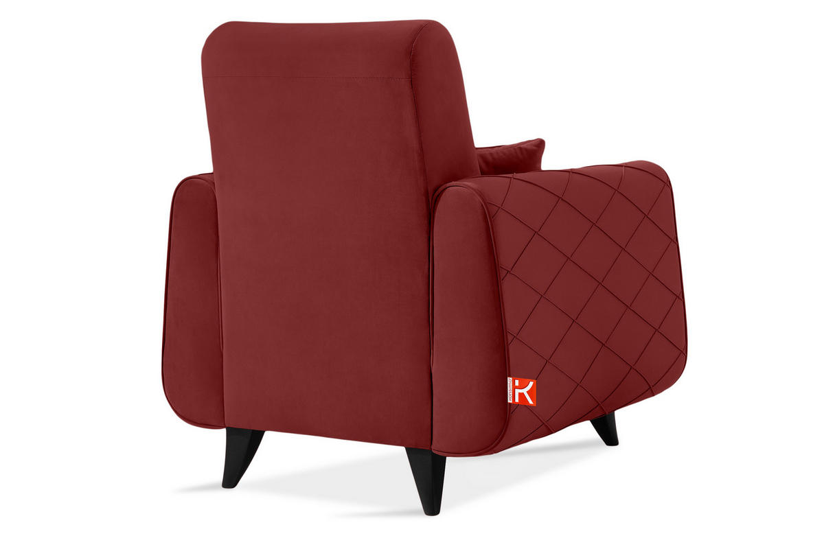 SESSEL GUSTAVO III Velours, Bordeaux - Bordeaux, Holz/Holzwerkstoff (83/95/92cm) - KONSIMO®